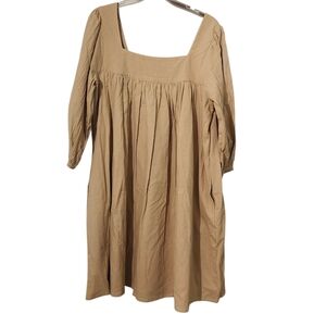 Laude The Label Elegant Tan Women's Dress - S/M Peasant Style Empire Waist